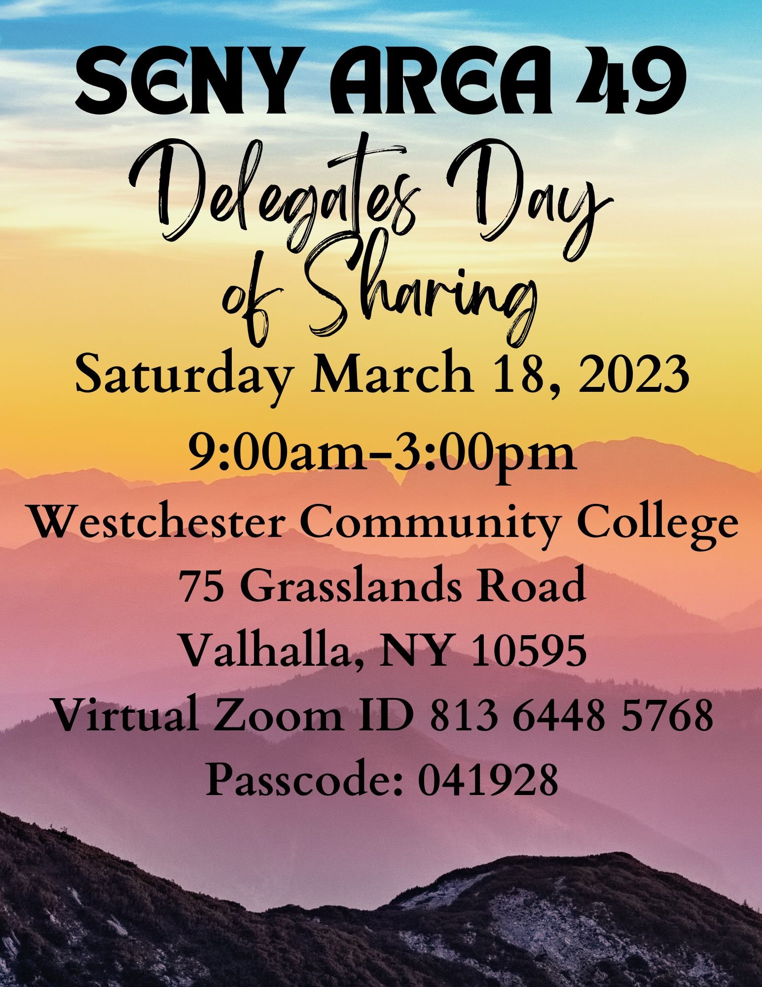 Delegate's Day of Sharing (Hybrid) @ Westchester Community College