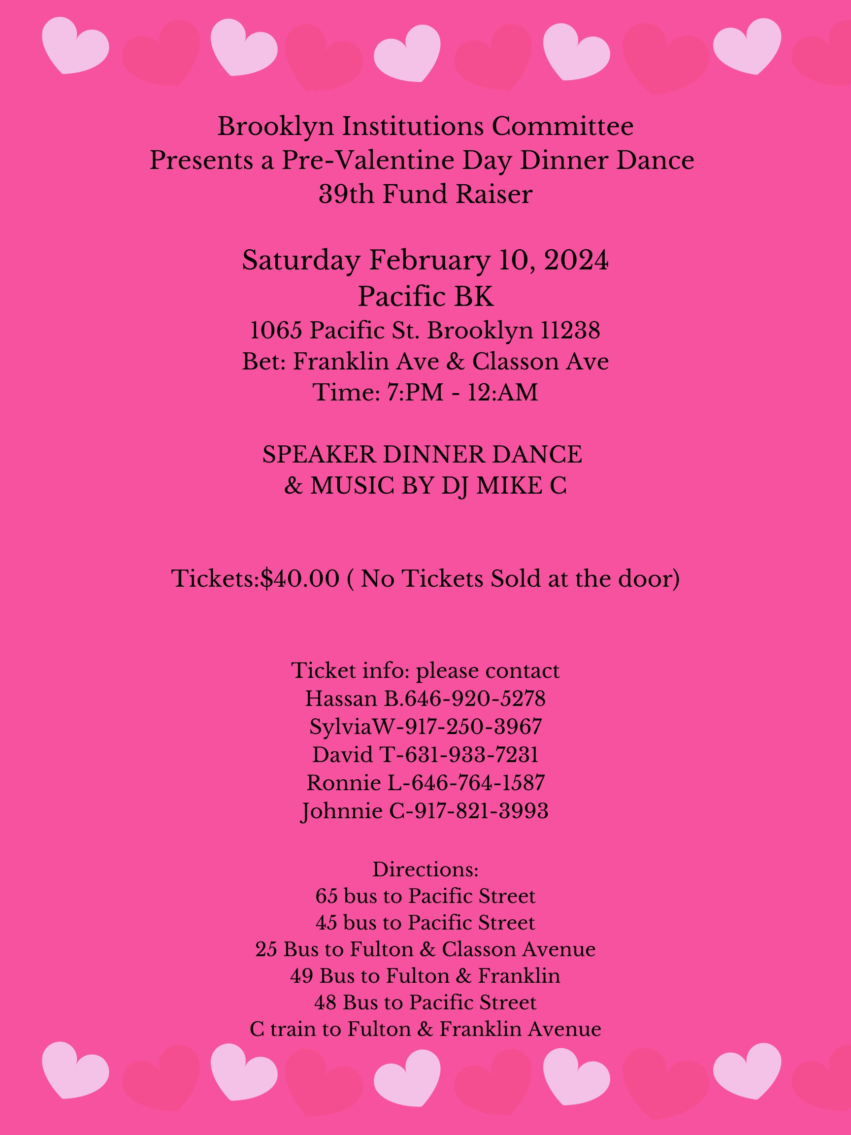 Pre-Valentine's Day Dinner Dance @ Pacific BK
